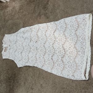 Love, Fire Cream/tan lace dress- Small